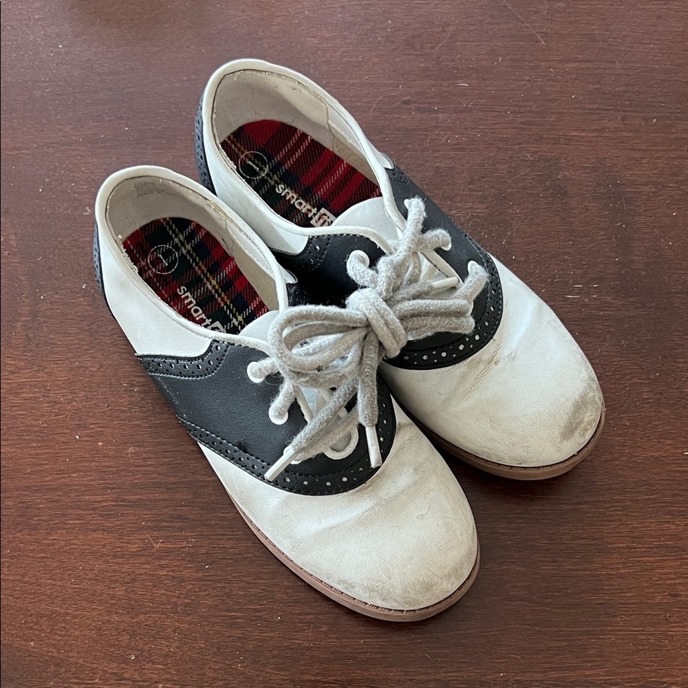 Smartfit Classic Black and White Kids Dress Shoes